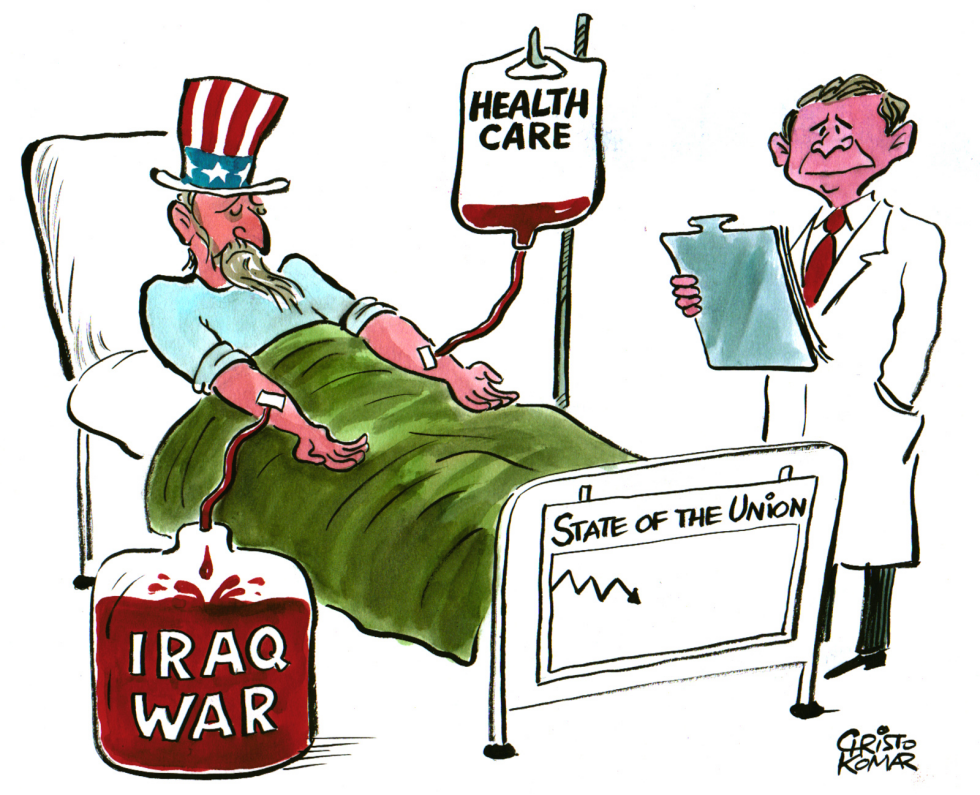 Bush previews subjects of his State of the Union - COLOR