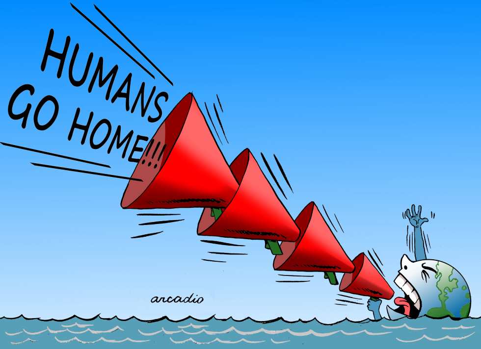  HUMANS GO HOME by Arcadio Esquivel