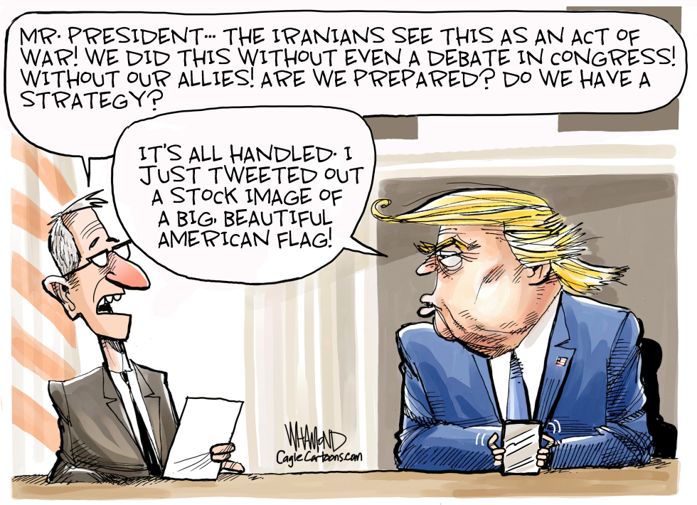  US STRIKE ANGERS IRAN by Dave Whamond