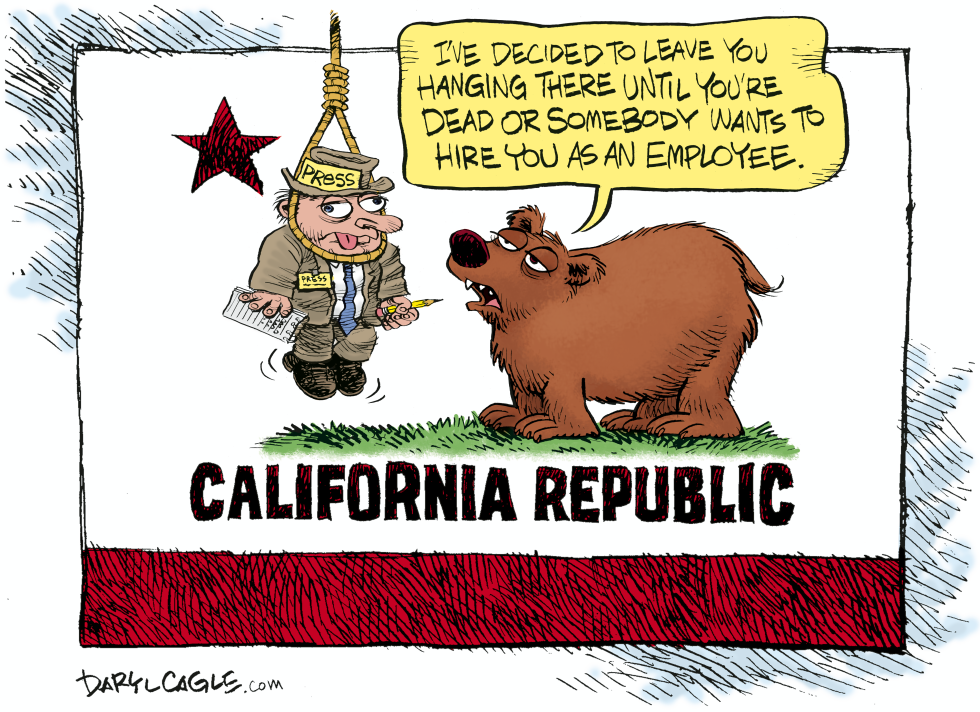  CALIFORNIA THREATENS JOURNALISM by Daryl Cagle