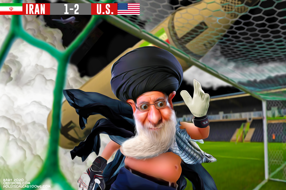  OWN GOAL KHAMENEI by Bart van Leeuwen