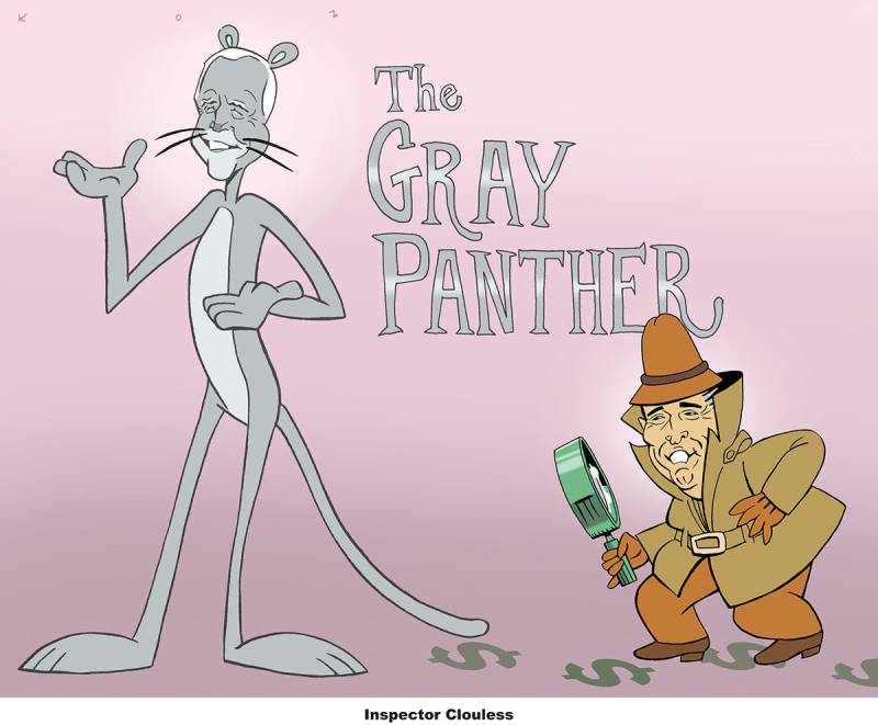 The Gray Panther, Martin Kozlowski,inxart.com,panther,gray,inspector,clouless