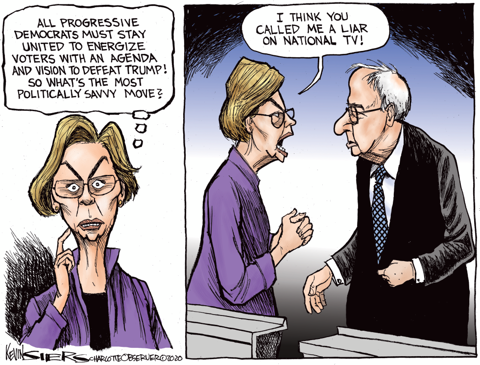  WARREN VS SANDERS by Kevin Siers