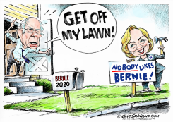 HILLARY SLAMS BERNIE by Dave Granlund