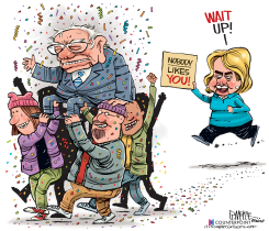 HILLARY HATES BERNIE by Rick McKee