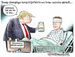 IRAN MISSILE INJURIES ON US TROOPS by Dave Granlund