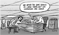 BUSINESS COSTS GREYSCALE by Chris Slane