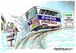 IOWA TO NH PRIMARY 2020 by Dave Granlund