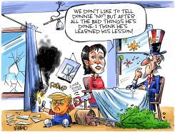 DONNIE HAS LEARNED HIS LESSON by Dave Whamond