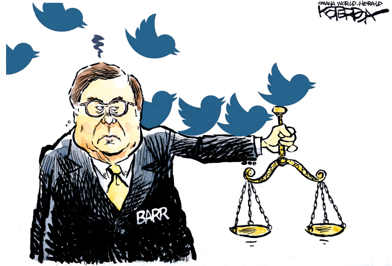 Tweets and Barr, Jeff Koterba,Omaha World Herald, NE,