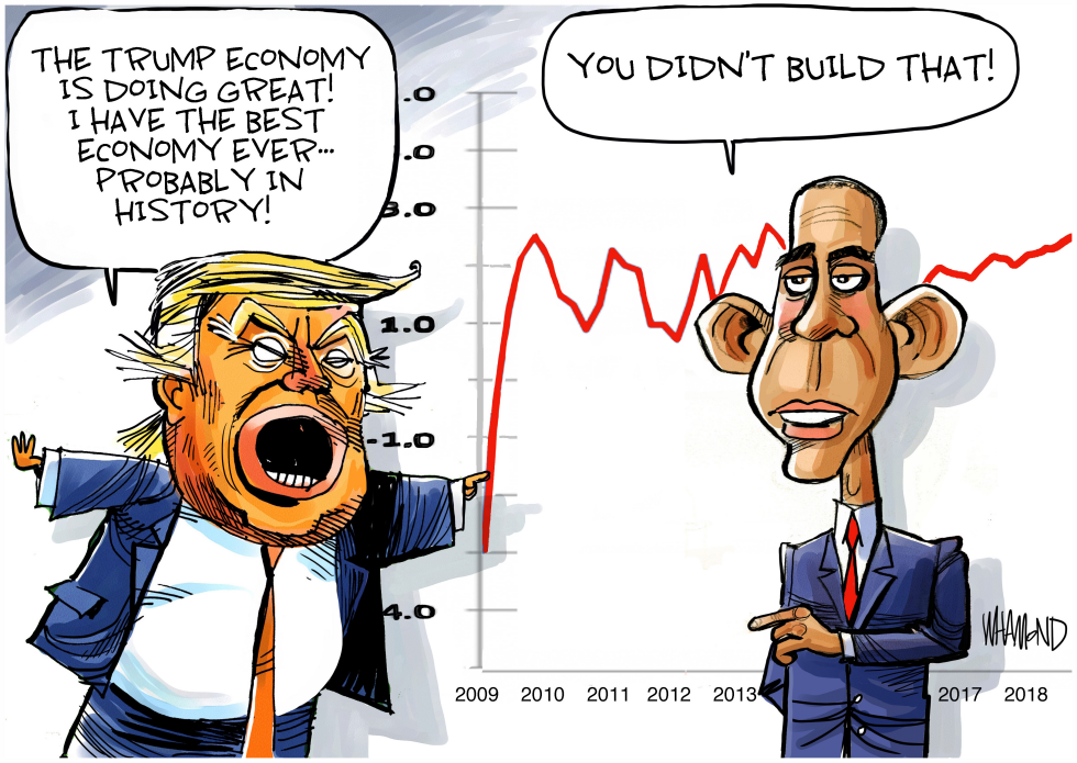 Trump and Obama both want credit for economy