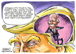 BIDEN ON THE BRAIN by Dave Whamond
