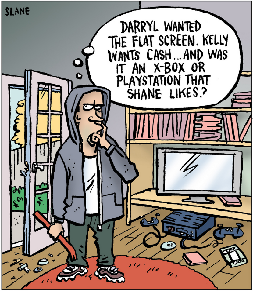 Burglar Goes Shopping For Gifts
