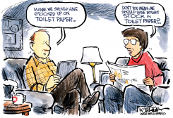 STOCKING UP ON TOILET PAPER by Jeff Koterba