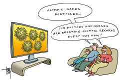 CORONA AND OLYMPICS by Arend van Dam