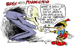 BIDEN MEETS PINOCCHIO by Randall Enos