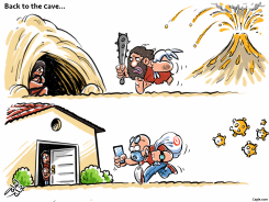 BACK TO THE CAVE  by Osama Hajjaj