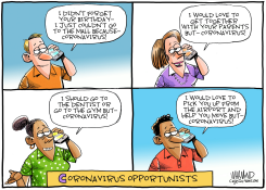 CORONAVIRUS OPPORTUNISTS by Dave Whamond