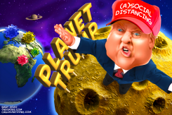 SOCIAL DISTANCING TRUMP by Bart van Leeuwen