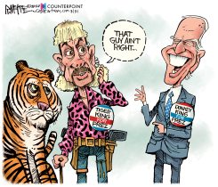 TIGER KING VS DONKEY KING by Rick McKee