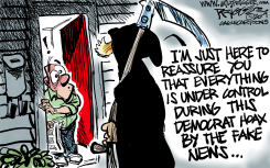 TRUMP REASSURES by Milt Priggee