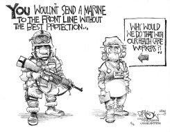 PROTECTING OUR HEROES by John Darkow