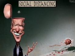 BIDEN SOCIAL DISTANCING by Sean Delonas
