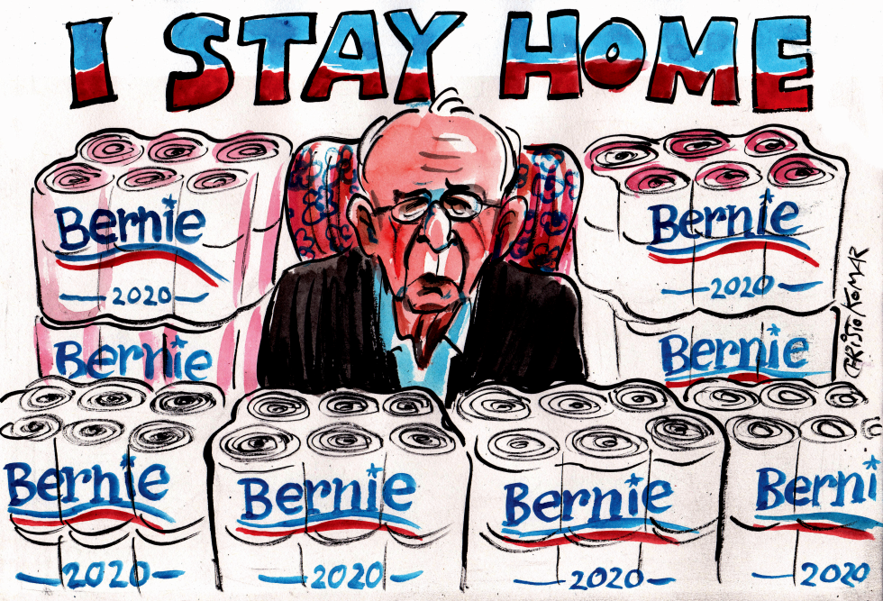 Bernie stays home