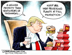 TRUMP AND MEAT PRODUCTION by Dave Granlund
