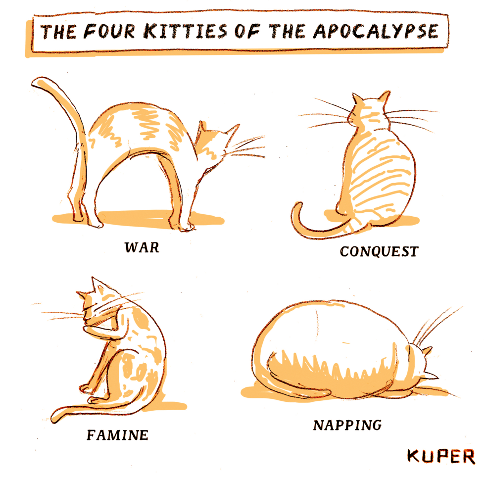 FOUR KITTIES OF THE APOCALYPSE by Peter Kuper