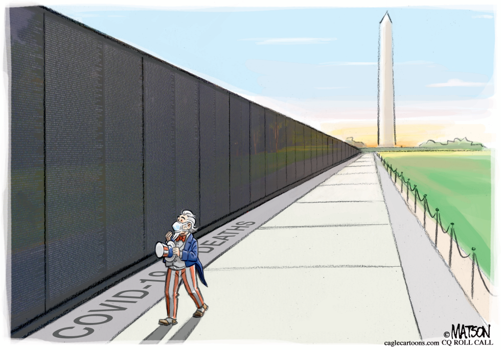 Uncle Sam at the COVID-19 Memorial Wall