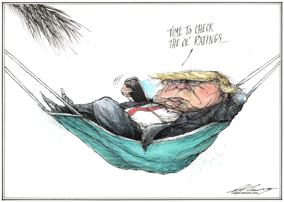 Trump Checks His Ratings