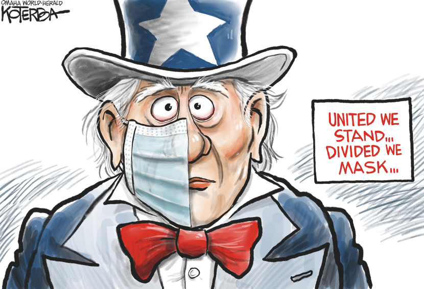 Uncle Sam with Half a Face Mask