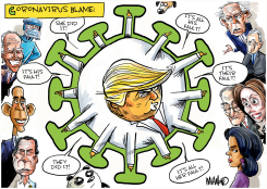 TRUMP CORONAVIRUS FINGER-POINTING by Dave Whamond