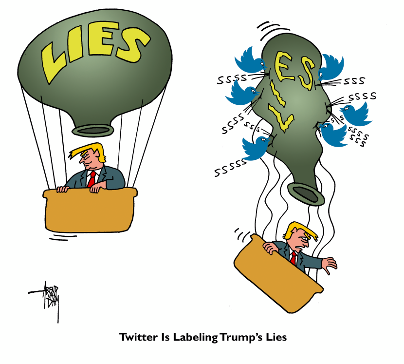 Twitter labeling Trump's lies