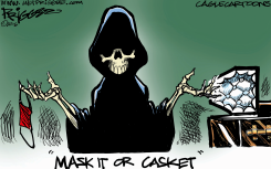 MASK IT OR CASKET by Milt Priggee