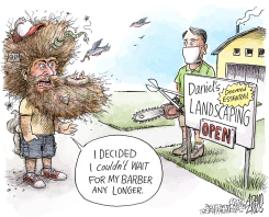 QUARANTINE HAIR by Adam Zyglis
