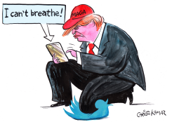 TRUMP TWEETS I CANT BREATHE by Christo Komarnitski