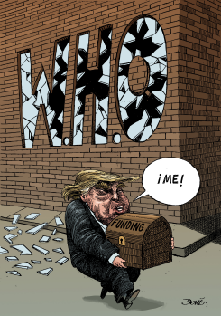 TRUMP CUTS FUNDING TO WHO by Dario Castillejos