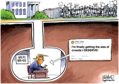 TRUMP RETREATS TO UNDERGROUND BUNKER by Dave Whamond