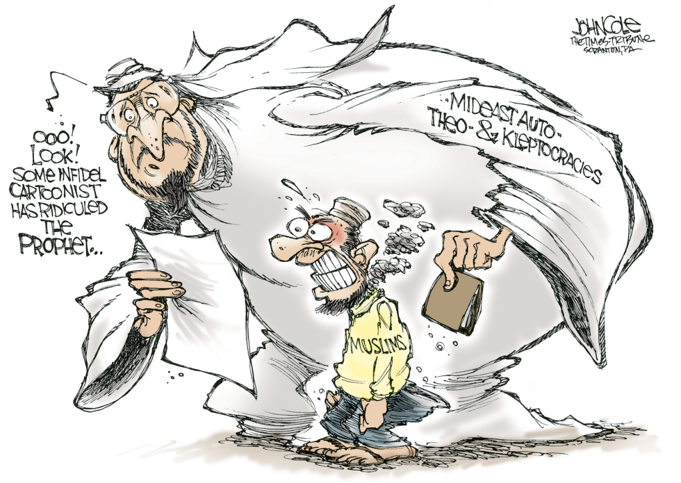 Muslim cartoon anger -- color