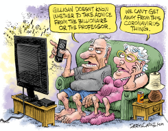 CAN'T GET AWAY FROM THE CORONAVIRUS by Daryl Cagle