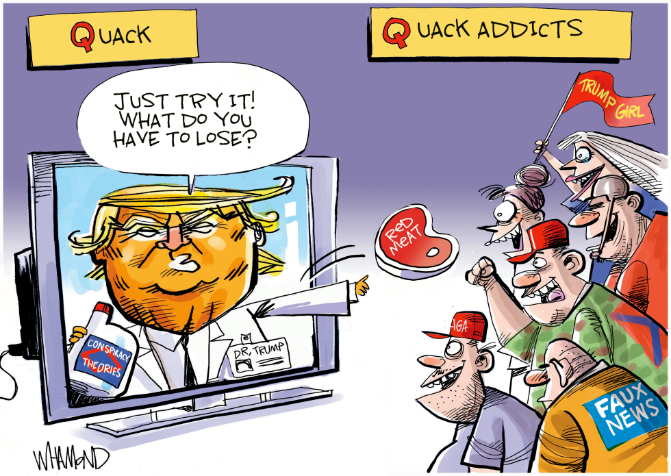 Trump as TV doctor pushes conspiracy theories to loyal base