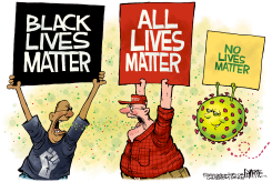 COVID PROTESTS by Rick McKee