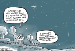INTELLIGENT ALIEN LIFE AND CONSPIRACY THEORIES  by Jeff Koterba
