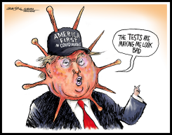TRUMP COVID HEAD by J.D. Crowe