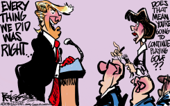 TRUMP PANDEMIC GOLF by Milt Priggee