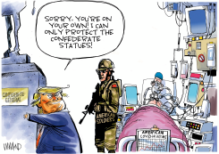 TRUMP PROTECTING MONUMENTS BUT NOT AMERICANS by Dave Whamond
