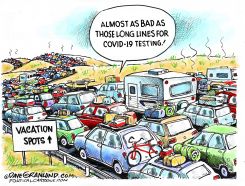 LONG LINES OF CARS by Dave Granlund