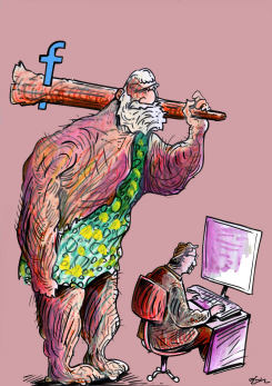 FACEBOOK CAVEMAN by Oguz Gurel